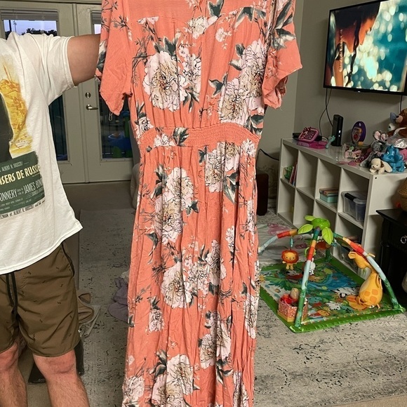 Peach floral maxi dress - Picture 5 of 6